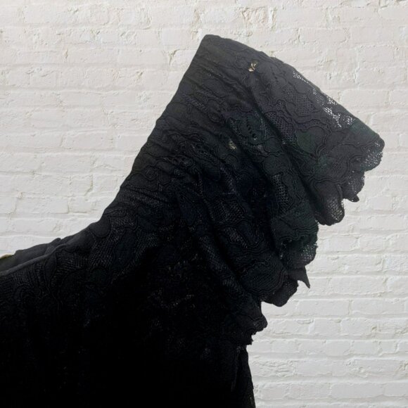 Rebecca Taylor Off Shoulder Lace Black Top Size 8 NWOT - Picture 4 of 13